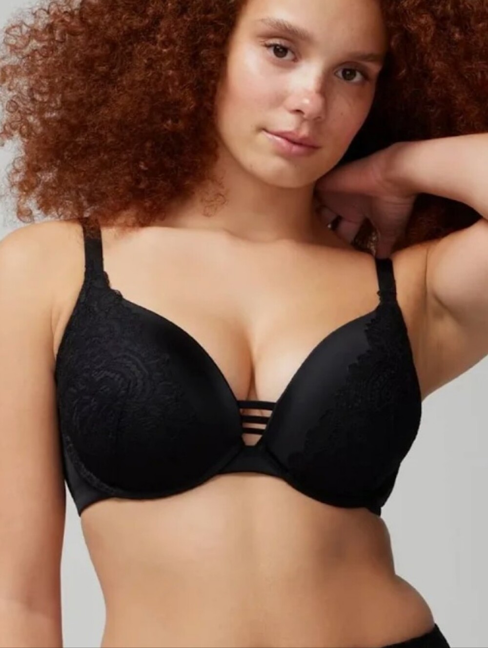 NWT NEW Soma Stunning Push-up Plunge Bra BLACK 42DD